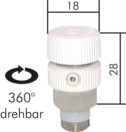 Exemplary representation: Drain and vent valve without sleeve, G 1/8"
