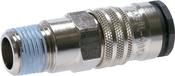 Exemplary representation: Coupling socket with male thread, brass/steel