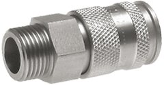 Exemplary representation: Coupling socket with male thread, stainless steel