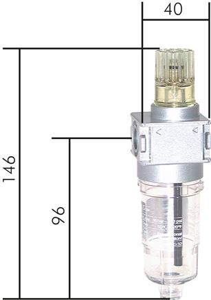 Exemplary representation: Micro mist lubricator - Multifix series 0, standard version